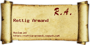 Rettig Armand névjegykártya